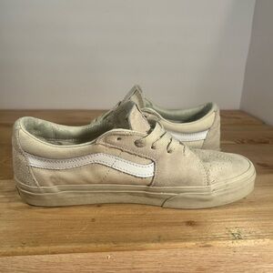 VANS Sk8-Low  Contrast Bone White Size 6.5 Men 8 Women Suede Vans Off The Wall